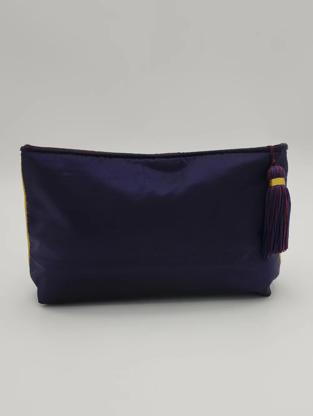 Yves Saint Laurent Navy Blue Tassel Zip Pouch